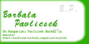 borbala pavlicsek business card